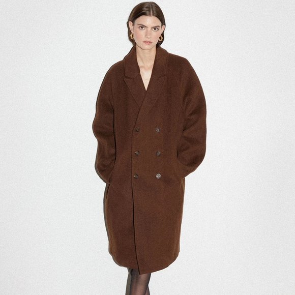 Oak + Fort Unisex Wool Coat (XS) - Picture 2 of 2